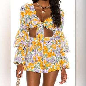 New! Revolve X Tularose  Lydia Top in Periwinkle Flora